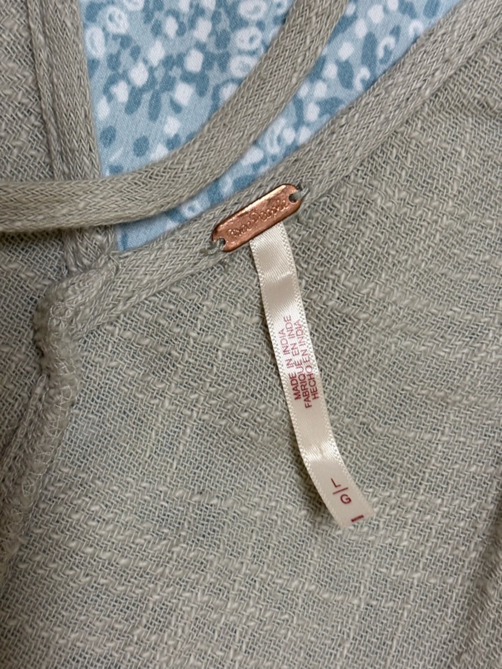 Free People Cream Linen-Texture Drawstring Hem Jumpsuit - Picture 6 of 16